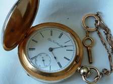 Big Elgin Hunter case key wind/key set pocket watch circa 1885